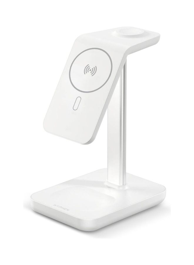 HYPHEN - MagSafe 3 in 1 Charger - White,fast charging ,USB-C adaptor included .simaltaneous charging and protection from overcharging and over heating white - Image 1