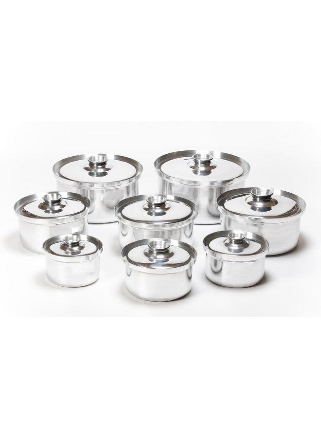 Top Chef 8-Piece Aluminium Cookware Pot Heavy Silver 30cm - Image 4