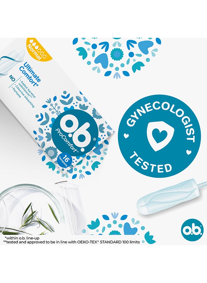 o.b. - 16-Piece Pro Comfort Normal Tampons White - Image 1