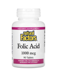 natural Factors Folic Acid 90 Tablets  - Image 1