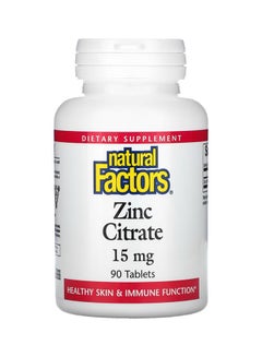 natural Factors Zinc Citrate 15 mg Dietary Supplement - 90 Tablets 