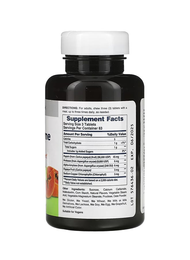 American Health Papaya Enzyme With Chlorophyll Dietary Supplement - 250 Chewable Tablets - Image 2