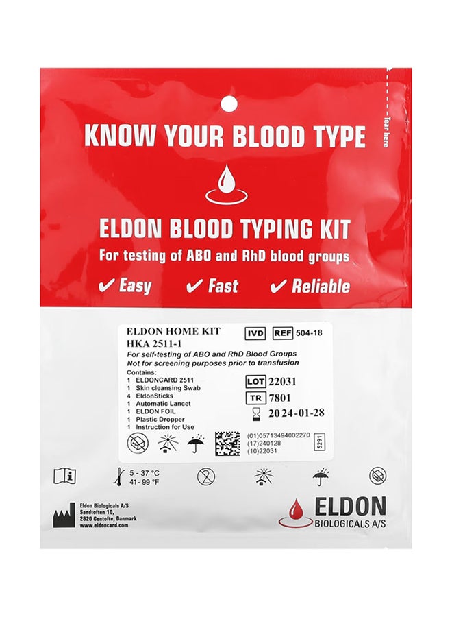 D'Adamo Eldon Blood Typing Kit  - Image 1