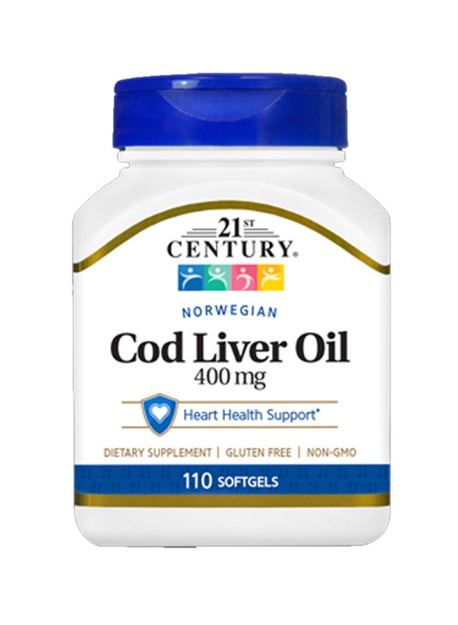 21st CENTURY Norwegian Cod Liver Oil Heart Support - 110 Softgels 400 Mg  - Image 1