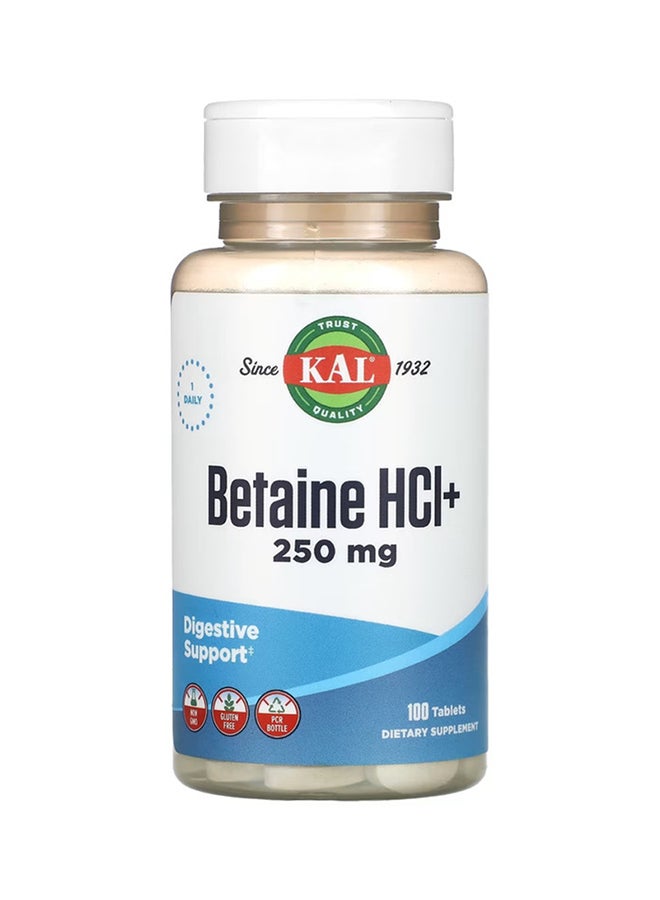KAL Betaine HCl Plus Repsin Base Digestive Aid- 100 Tablets - Image 1