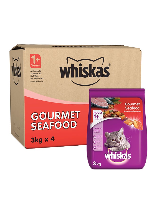 Whiskas Gourmet Seafood Dry Food Bags Pack Of 4 3kg - Image 1