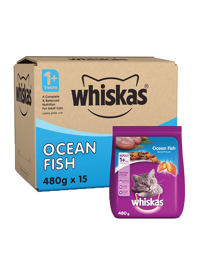 Whiskas Ocean Fish Dry Food Bag Pack Of 15 480grams - Image 2