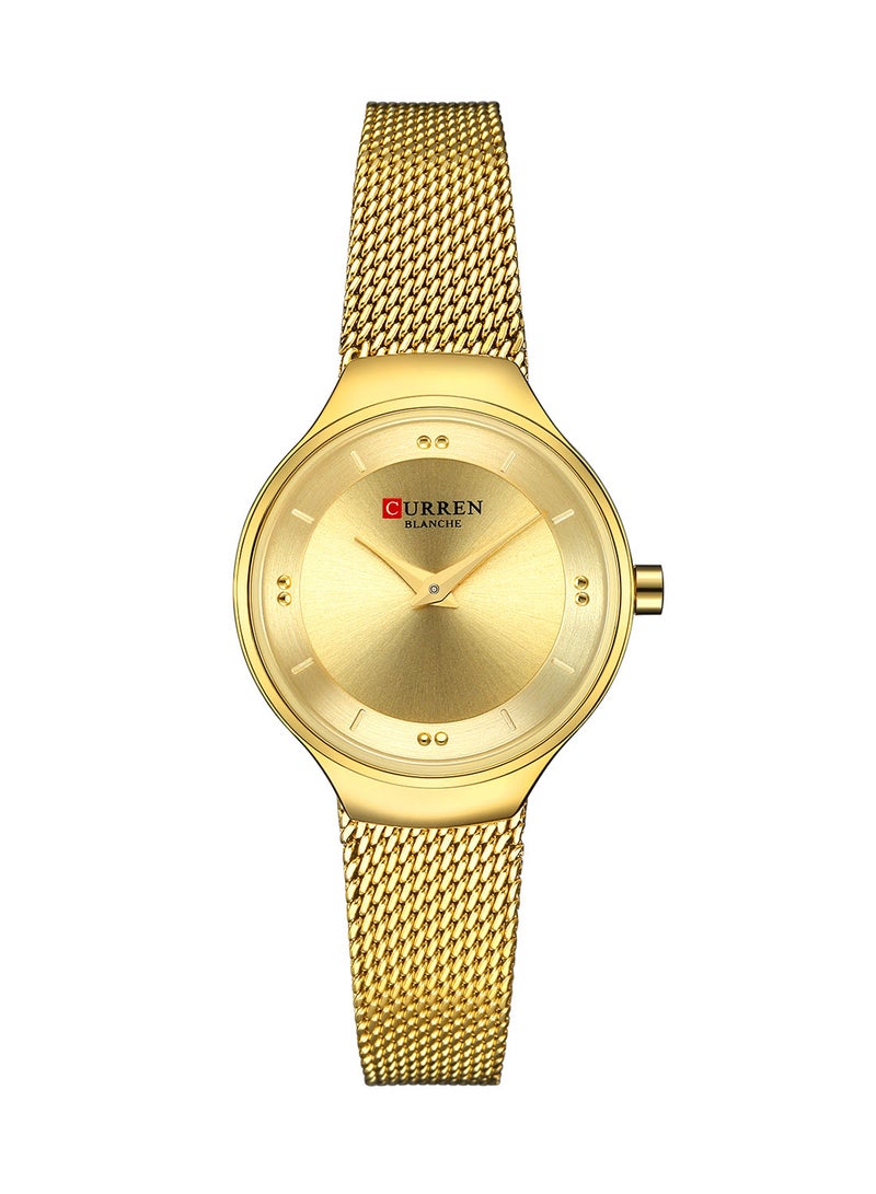 CURREN - Women's Waterproof Stainless Steel Mesh BAnd Quartz Watch 9028 - 27 mm - Gold - Image 1