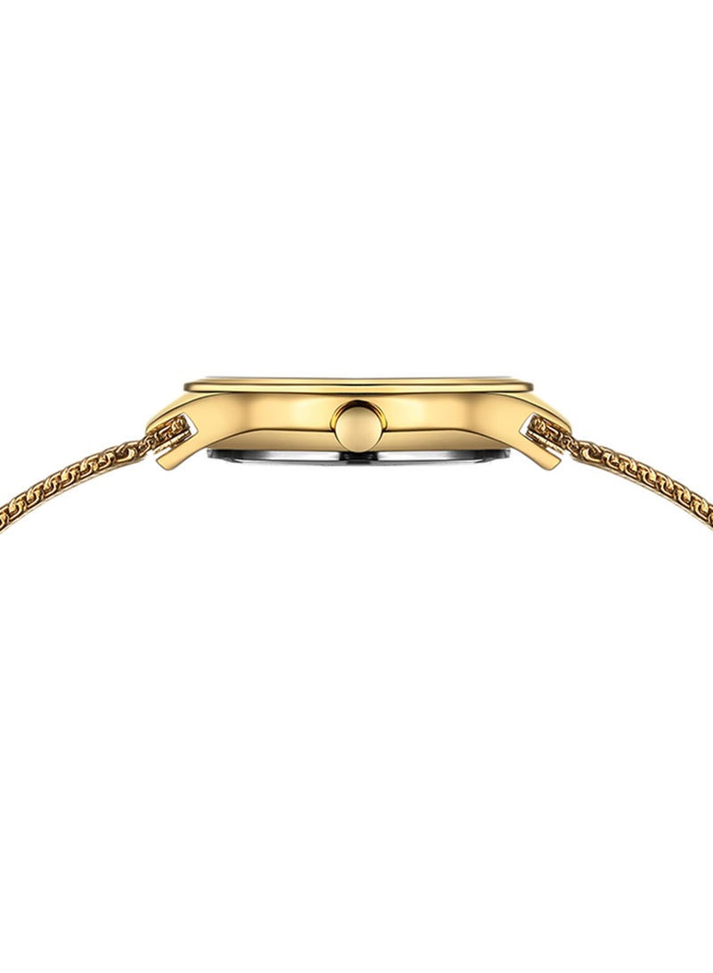CURREN - Women's Waterproof Stainless Steel Mesh BAnd Quartz Watch 9028 - 27 mm - Gold - Image 1