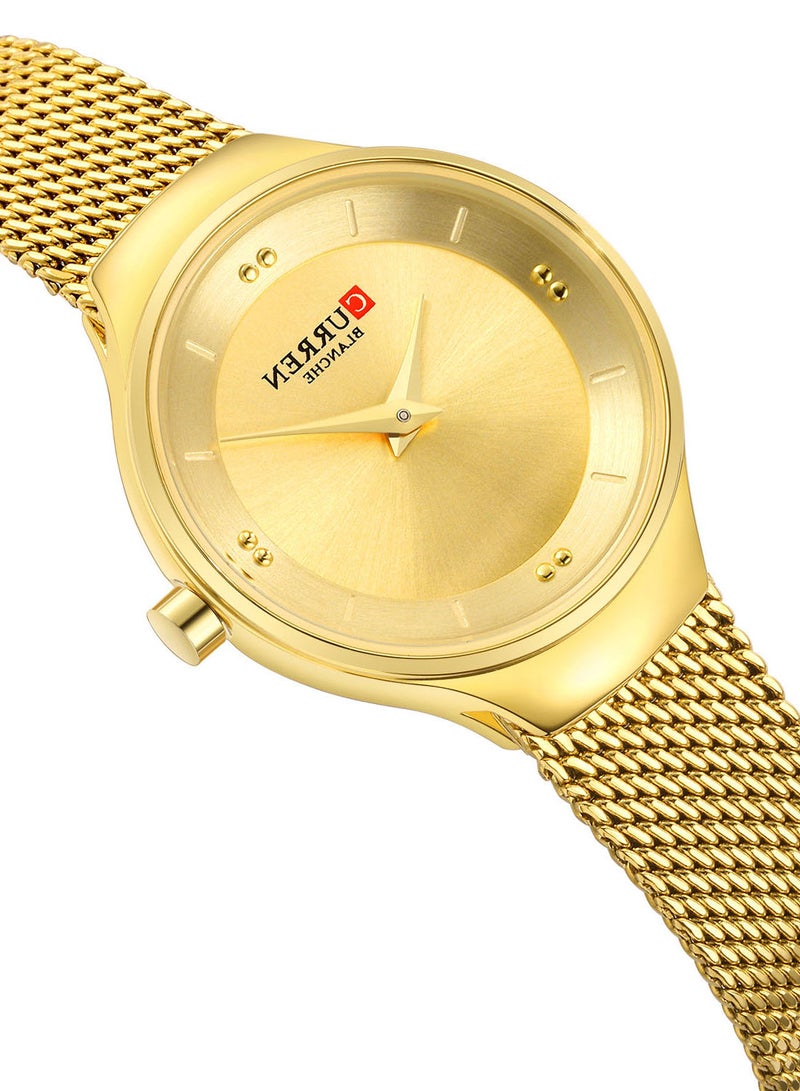 CURREN - Women's Waterproof Stainless Steel Mesh BAnd Quartz Watch 9028 - 27 mm - Gold - Image 1