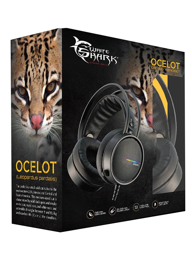 White Shark - White Shark Gaming Headset GH-2042 OCELOT, Input plugs 2x3.5 mm for signal and USB plug for LED illumination, Microphone dimensions: 6 x 5 mm, sensitivity -42dB +/- 3dB, Omnidirectional, Cable length 2.2m. - Image 1