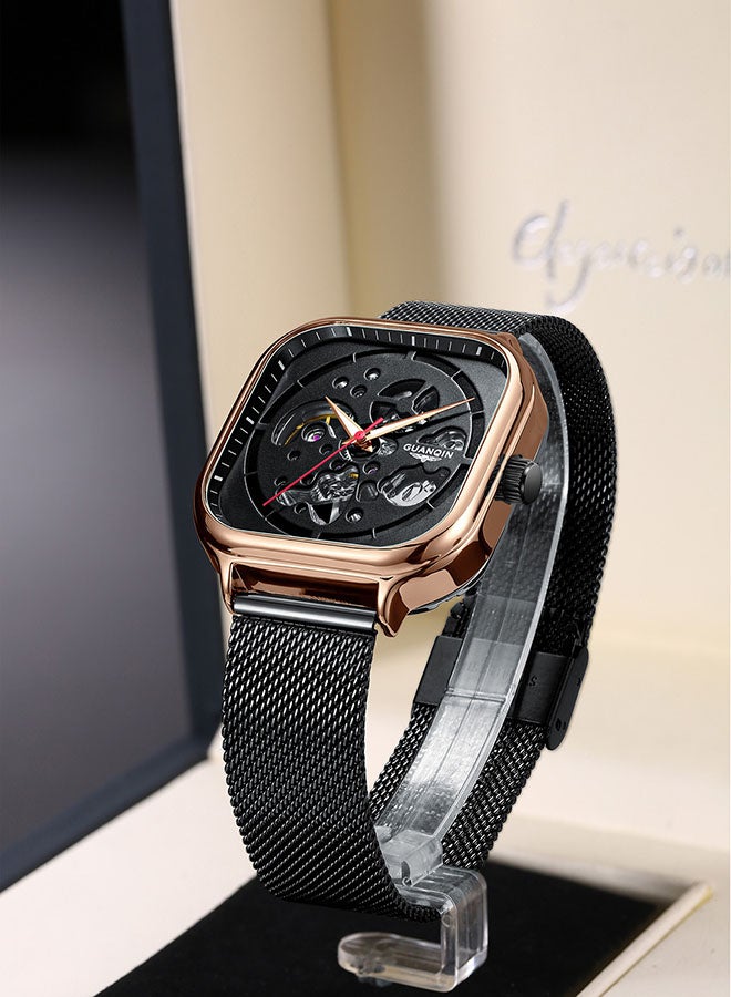 جوانكين ساعة كوارتز متعددة الوظائف بثلاثة عقارب وسوار من الفولاذ وحركة كوارتز طراز GJ1617204 للرجال - Image 2