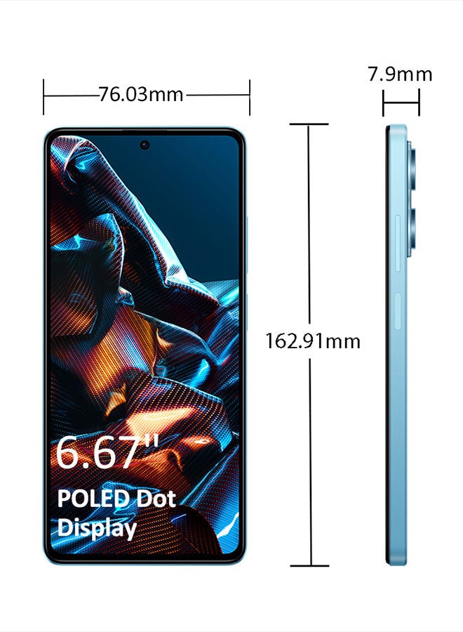 شاومي - Poco X5 Pro ثنائي الشريحة، أزرق، 8 جيجا رام، 256 جيجا، 5G، الإصدار الدولي - Image 1
