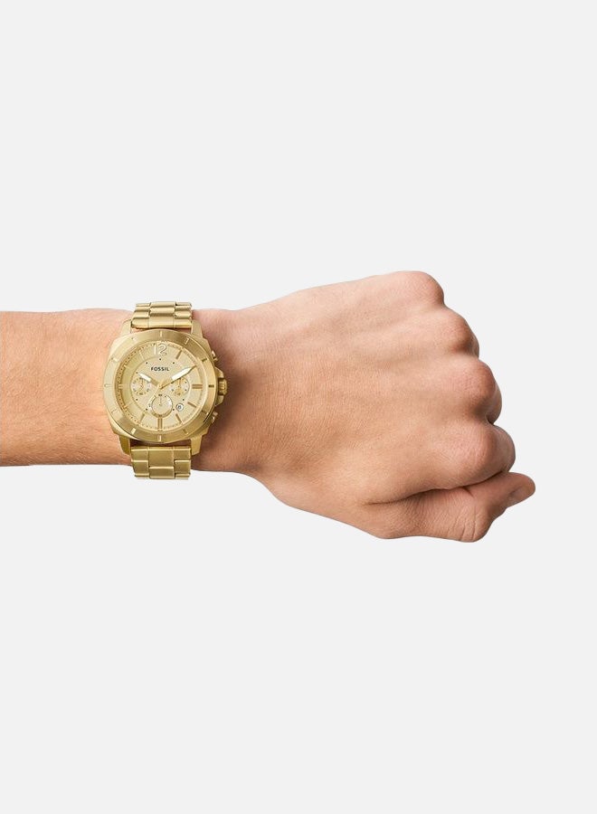 FOSSIL Men's Privateer Sport Men Chronograph Gold Tone Stainless Steel Watch - Image 4