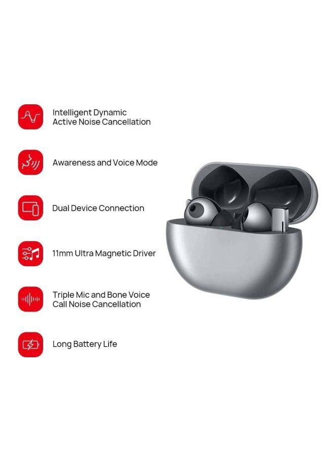 HUAWEI - FreeBuds Pro Wireless In-Ear Earbuds With Charging Case Silver Frost - Image 1