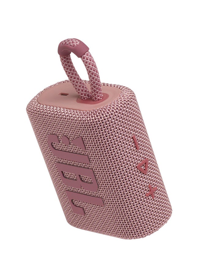 JBL Go 3 Portable Wireless Speaker, High Quality Sound - 5H Battery - Ipx Waterproof - Audio Cable Input Pink  - Image 1