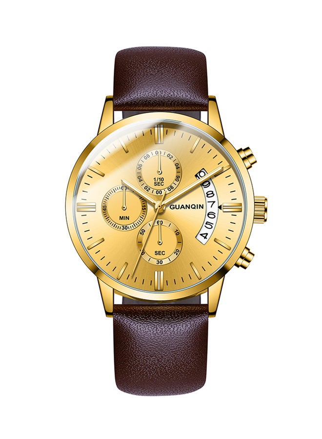 GUANQIN - Men's Left Three-Eye Chronograph Calender Leather Strap Watch GS19053020 - Image 1