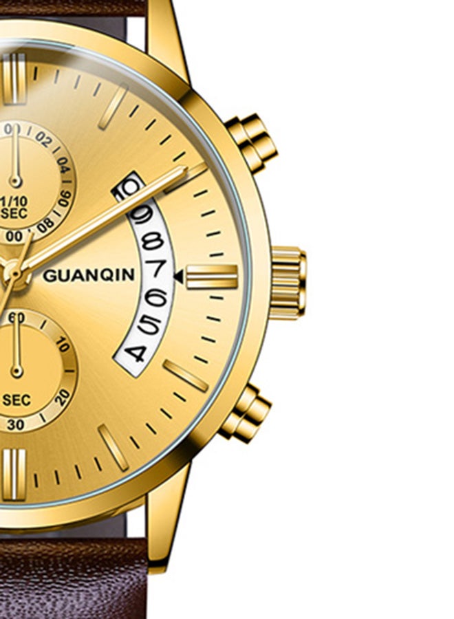 GUANQIN - Men's Left Three-Eye Chronograph Calender Leather Strap Watch GS19053020 - Image 1