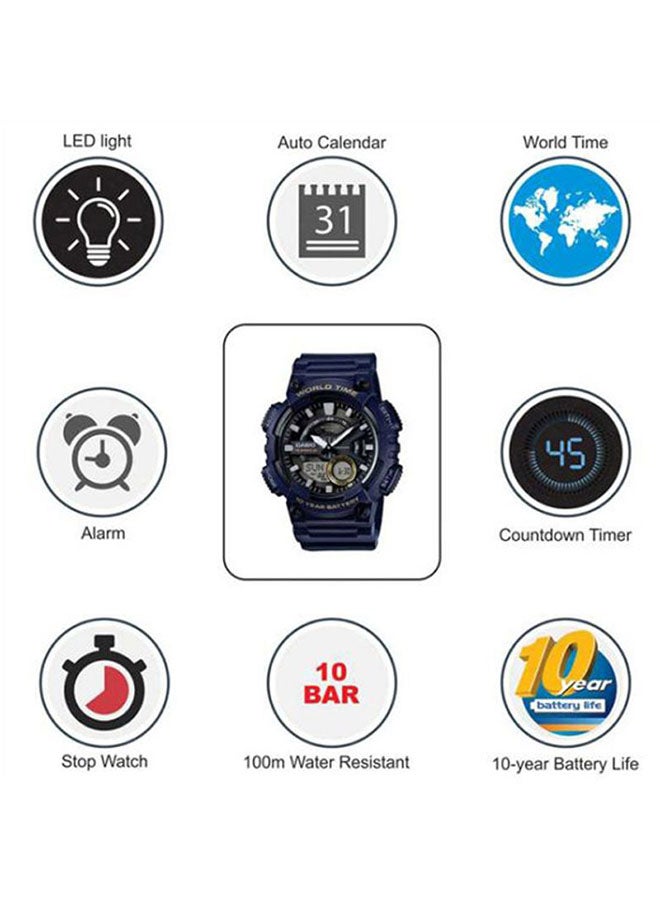 CASIO - Men's Resin Analog And Digital Watch AEQ-110W-2AVDF - Image 1