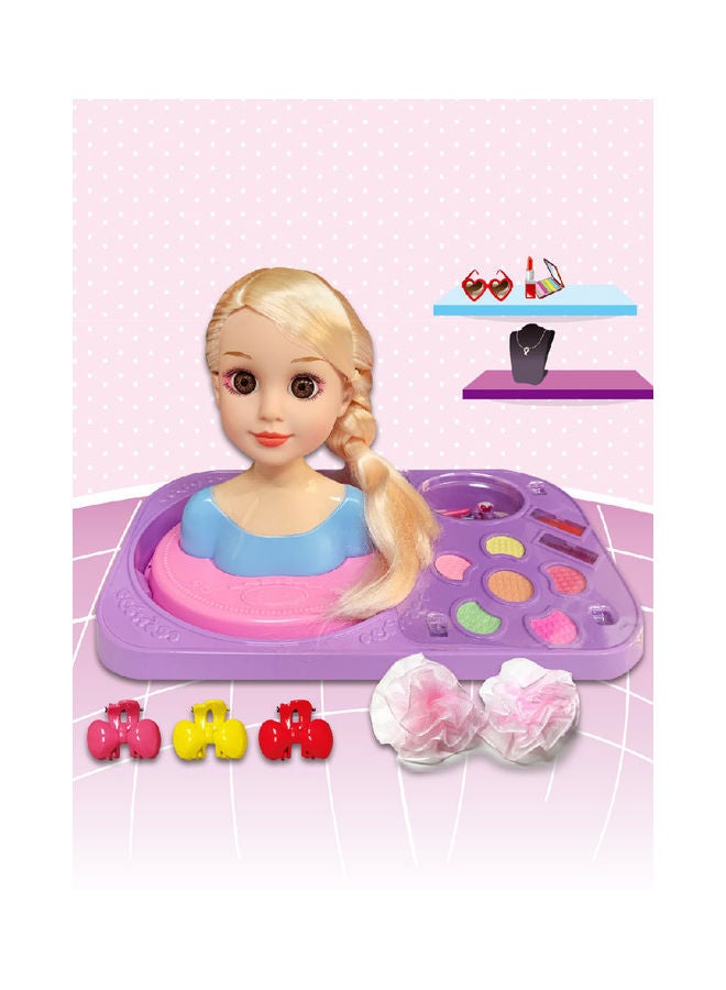 Kidle Kids Makeup Styling Doll Head Play Starter Kit Cosmetic Beauty Set Mini Pretend Dress Up 29*16.5*19cm - Image 2