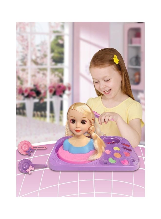 Kidle Kids Makeup Styling Doll Head Play Starter Kit Cosmetic Beauty Set Mini Pretend Dress Up 29*16.5*19cm - Image 3