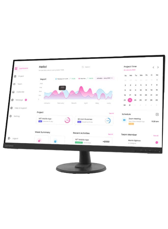 Lenovo 31.5 inch D32-40 FHD 1920x1080 Monitor (VA Panel, 75Hz, 4ms, HDMI, DP) - Tilt Stand Black - Image 3