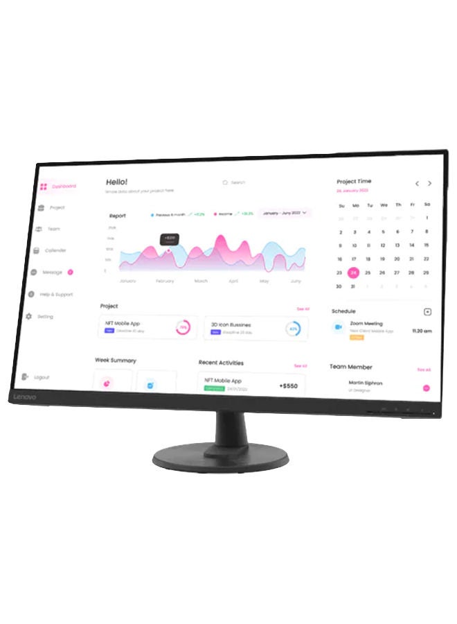 Lenovo 31.5 inch D32-40 FHD 1920x1080 Monitor (VA Panel, 75Hz, 4ms, HDMI, DP) - Tilt Stand Black - Image 1