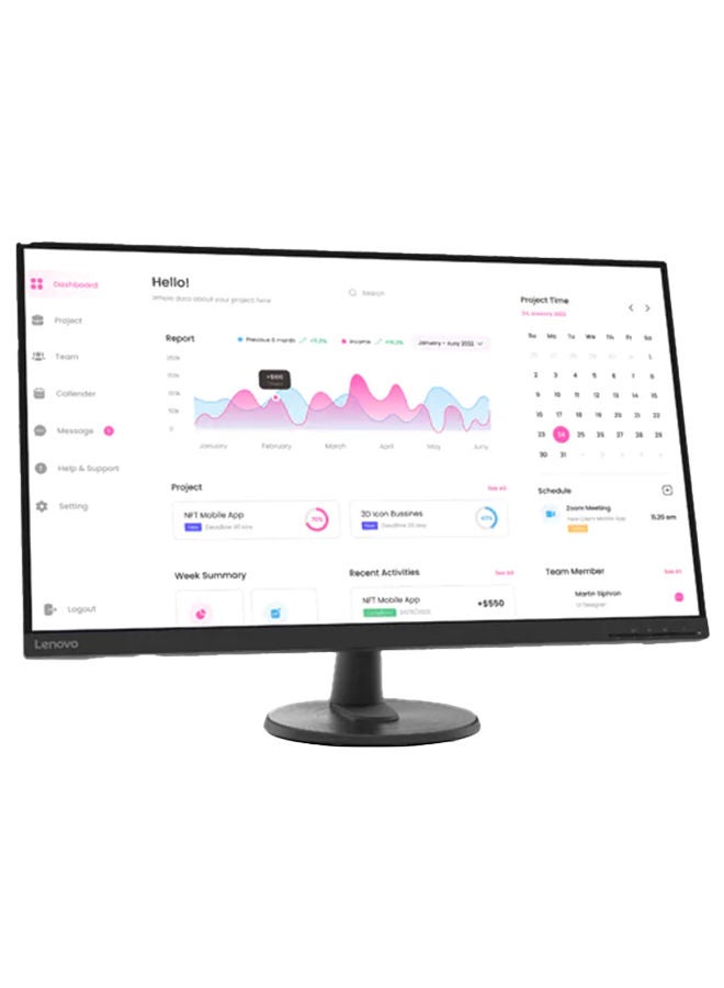 Lenovo 31.5 inch D32-40 FHD 1920x1080 Monitor (VA Panel, 75Hz, 4ms, HDMI, DP) - Tilt Stand Black - Image 4