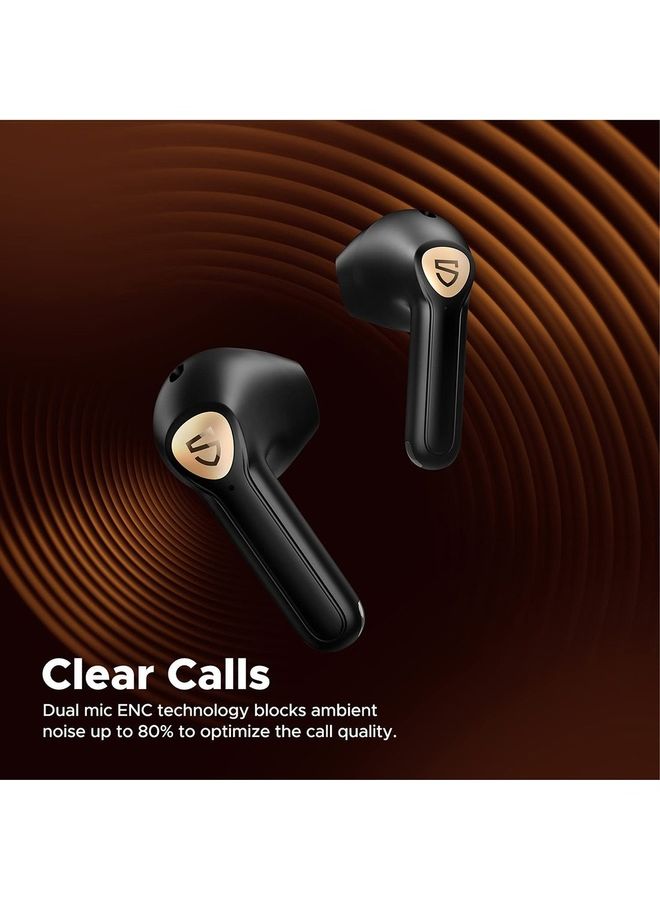 SoundPEATS - Air3 Deluxe HS Semi In-Ear Headphones Wireless Earbuds With Hi-Res Audio Black - Image 1