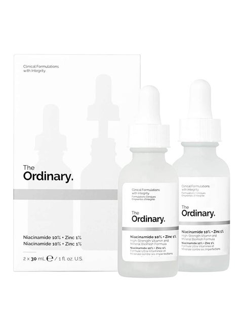 Pack Of 2 Niacinamide 10% And Zinc 1% High Strength Vitamin And Mineral Blemish Formula 30ml