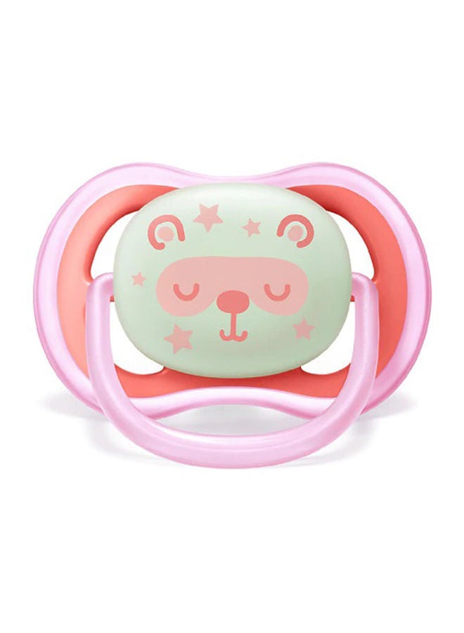 2-Piece Ultra Air Night Soft Pacifier Set for 6-18 Months, White/Pink - SCF376/22