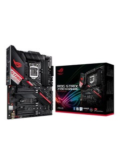 ROG STRIX Z490-H GAMING (INTEL Z490) LGA 1200 (Intel 10th Gen) ATX gaming motherboard (12+2 Power Stages,DDR4 4600, Intel 2.5 Gb Ethernet, USB 3.2 Gen 2, AURA Sync) 24.4x30.5cm Black/Silver/Red