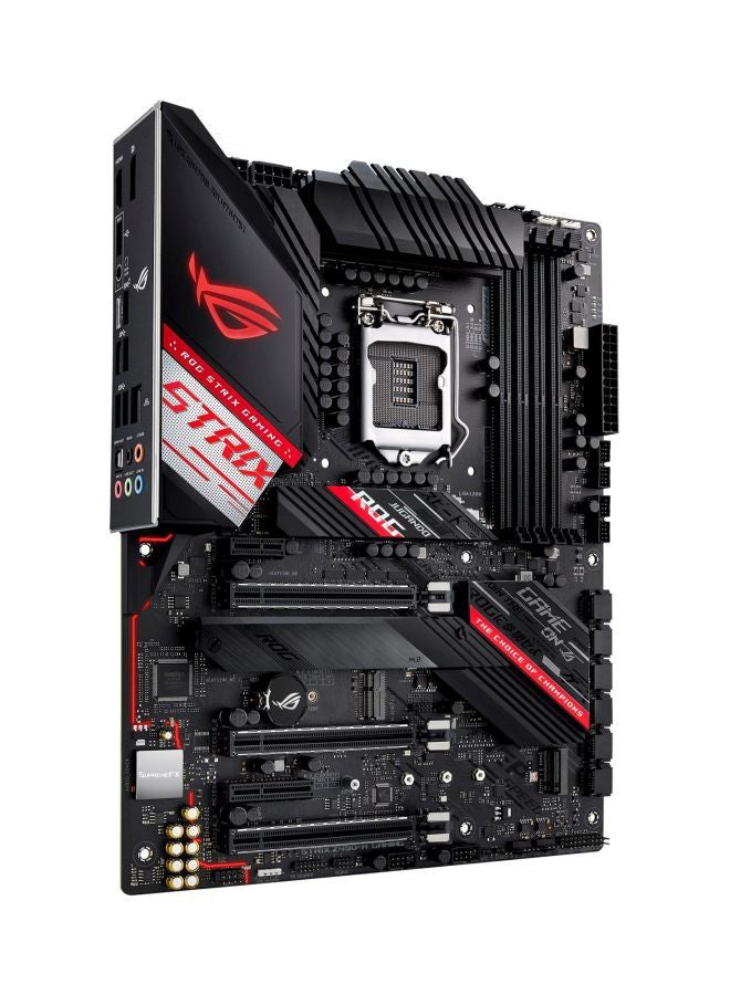 ASUS - ROG STRIX Z490-H GAMING (INTEL Z490) LGA 1200 (Intel 10th Gen) ATX gaming motherboard (12+2 Power Stages,DDR4 4600, Intel 2.5 Gb Ethernet, USB 3.2 Gen 2, AURA Sync) 24.4x30.5cm Black/Silver/Red - Image 1