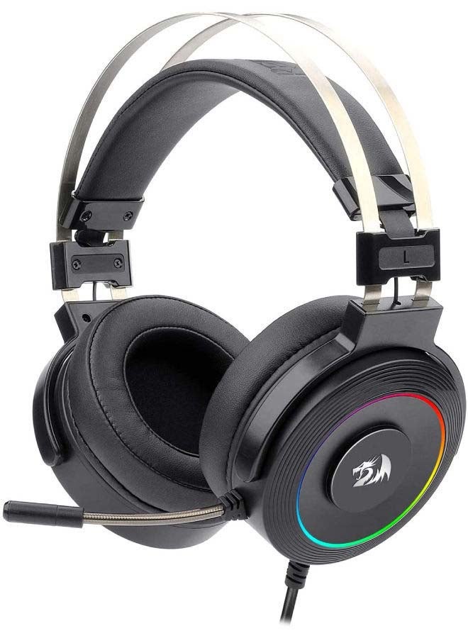 ريدراجون - سماعة رأس ريدراجون H320 بصوت محيط افتراضي 7.1 بمنفذ USB ومزودة بإضاءة RGB للألعاب - تأثير صوت ثلاثي الأبعاد مع حامل سماعة - Image 1