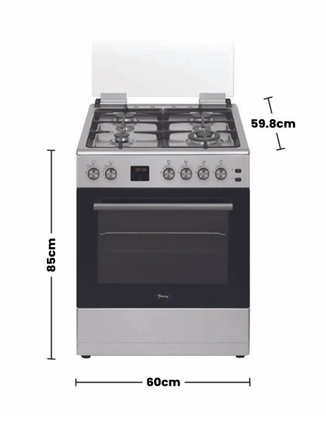 terim - 4 Burner Gas Cooker 60 x 60 cm, Combination Cooker, 1 year Warranty TERGE66ST Silver - Image 1