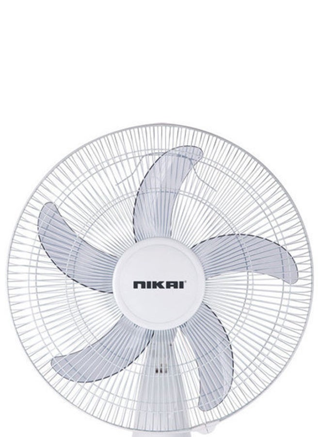 NIKAI - 16 Inch Wall Fan with Remote, T Class Copper Motor, 5 AS Knife Blades - 120° Grill, 3 Speed Control, 7.5 Hours Timer, Energy-Efficient, Ideal For Office, And Home 45 W NWF1636RT1 White - Image 1
