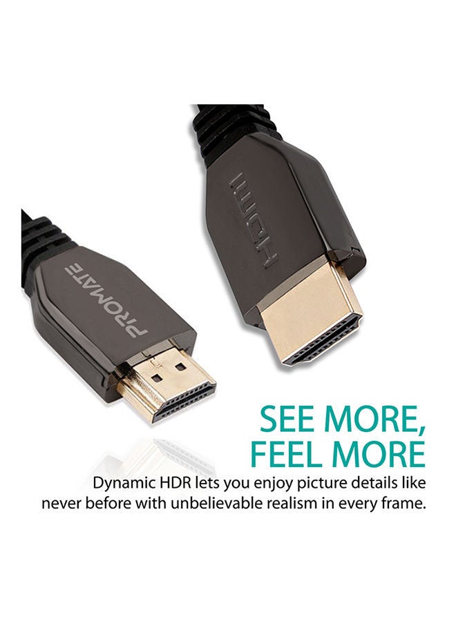 PROMATE - Promate HDMI Cable 8K 3 Meter, High-Speed Cable with 48Gbps Transfer Speed, 3D Support, Tangle-Free Cord and Enhanced Audio Return Channel (eARC) for Apple TV, Netflix, ProLink8K-300 Black - Image 1