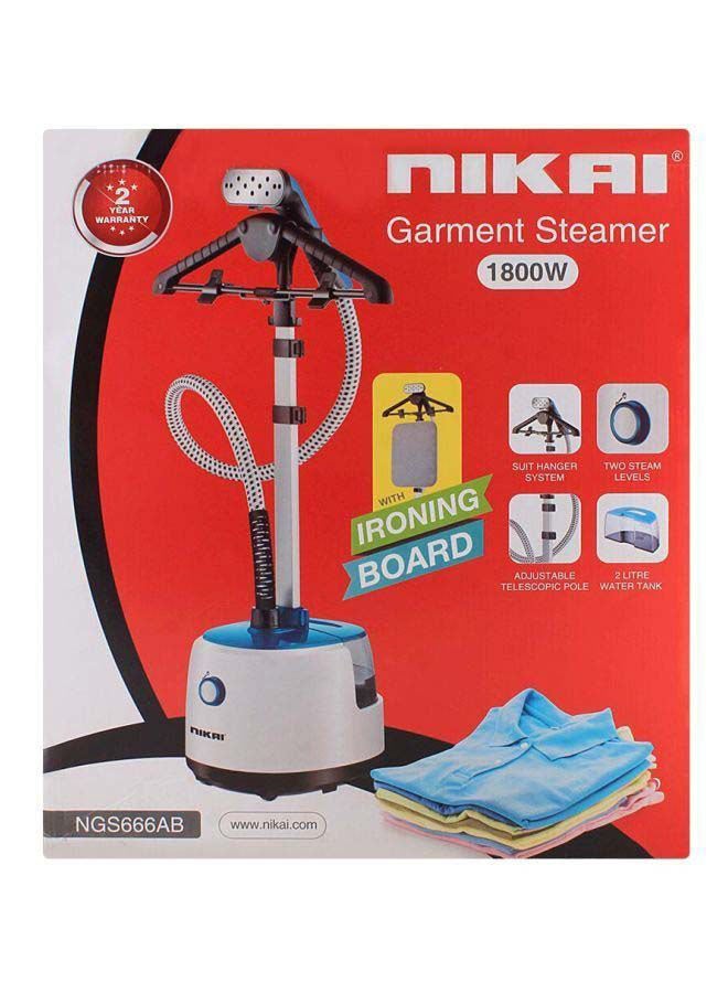 نيكاي - جهاز كي بالبخار مزود بلوح من الحديد بقدرة 1800 وات 2 L 1800 W NGS666AB متعدد الألوان - Image 1