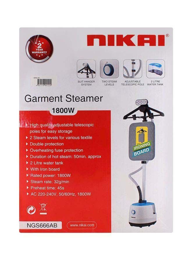 نيكاي - جهاز كي بالبخار مزود بلوح من الحديد بقدرة 1800 وات 2 L 1800 W NGS666AB متعدد الألوان - Image 1