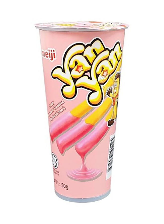 Meji Yan Yan Strawberry Flavored Dip Biscuit 50grams - Image 1