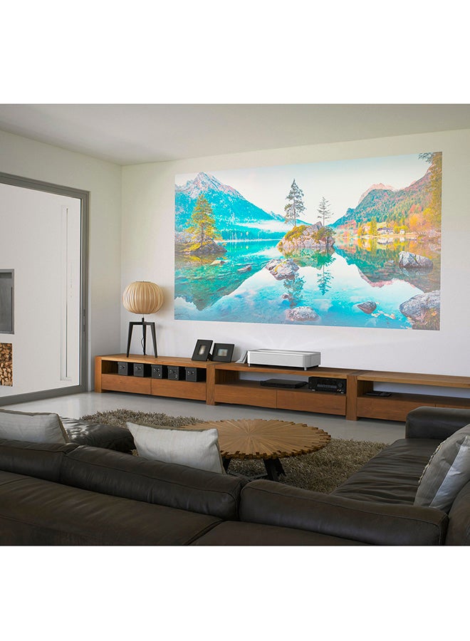 EPSON - Super-Ultra-Short-Throw Projector, Smart Laser Projection TV, 4,000 Lumen Brightness, 2,500,000:1 Contrast Ratio, 3LCD Technology EH-LS800W White - Image 1