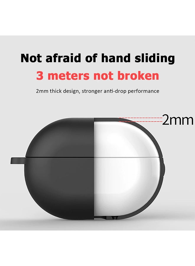 غطاء حماية واق مرن مزود بحلقة بقفل زنبركي مضاد للضياع والصدمات لسماعات هواوي فري بادز برو أسود - Image 3