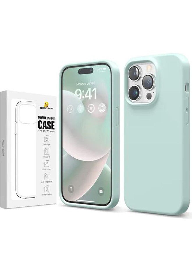 Rock Pow Rock Pow Compatible with iPhone 14 Pro Case, Liquid Silicone Case, Full Body Protective Cover, Shockproof, Slim Phone Case, Anti-Scratch Soft Microfiber Lining, 6.1 inch Mint - Image 1