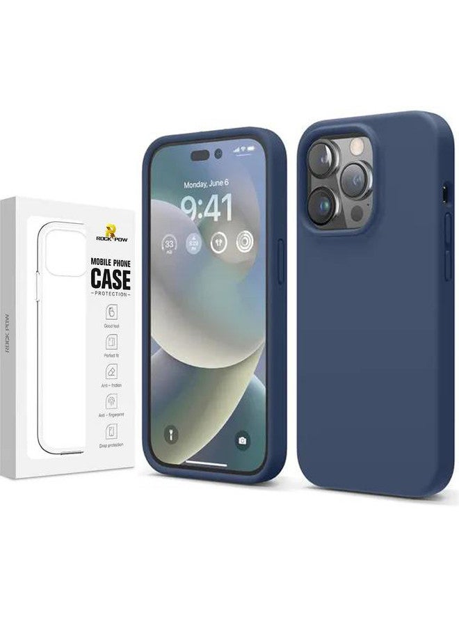 Rock Pow Rock Pow Compatible with iPhone 14 Pro Case, Liquid Silicone Case, Full Body Protective Cover, Shockproof, Slim Phone Case, Anti-Scratch Soft Microfiber Lining, 6.1 inch Jean Indigo  - Image 1