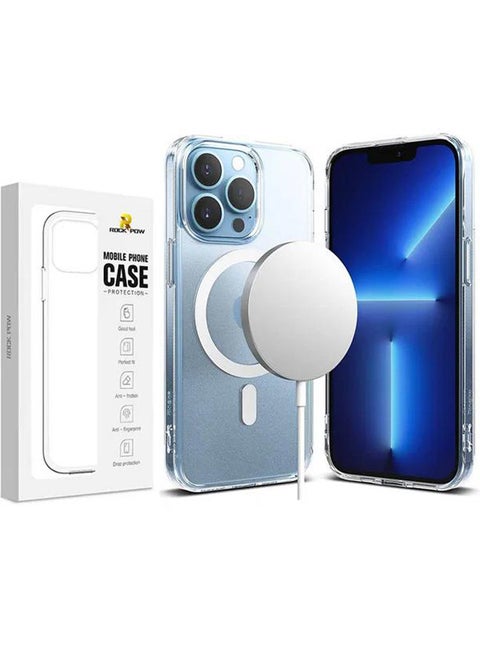 Magnetic Translucent Hard Frost Cover For iPhone 13 Pro Case with MagSafe Matte Clear Matte Clear
