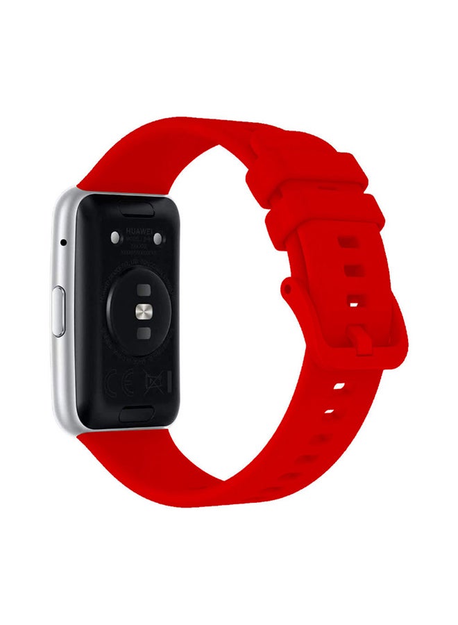 MARGOUN Adjustable Silicone Sport Watch Bands Replacement Wristband Compatible With Huawei Watch Fit 2 Dark Red  - Image 2
