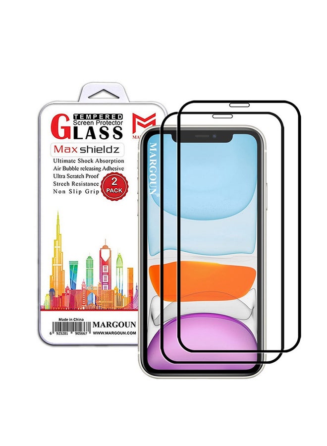 MARGOUN 2-Pack for iPhone XR Screen Protector Ceramic Film Anti Scratch Shatterproof Glass 12D Edge to Edge Full Coverage Clear/Black - Image 1
