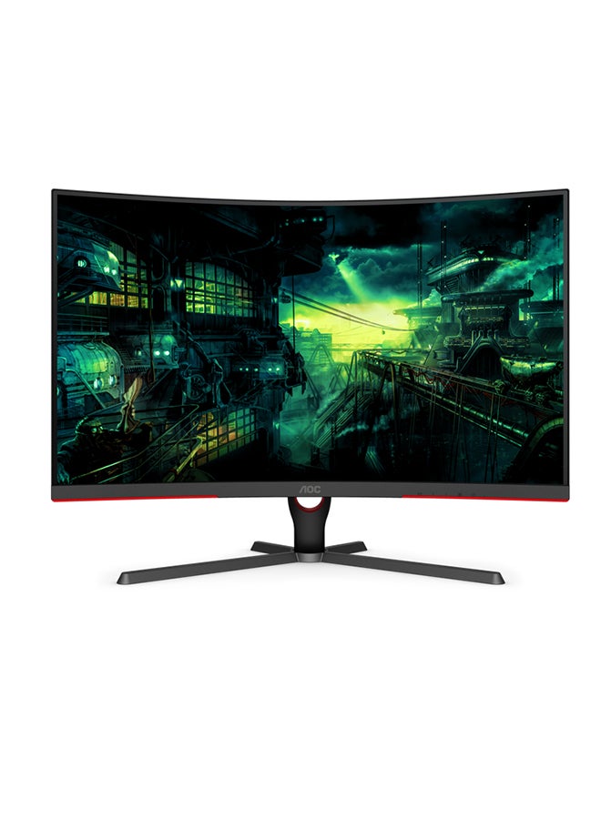 AOC - C32G3E 31.5-Inch (VA / 1000R) Curved Gaming Monitor, 1920 × 1080 (FHD), HDR Visual, 165Hz, 1ms, HDMI 1.4 x 2, DisplayPort 1.2 x 1, FreeSync Premium tear-free immersion Black & Red - Image 1