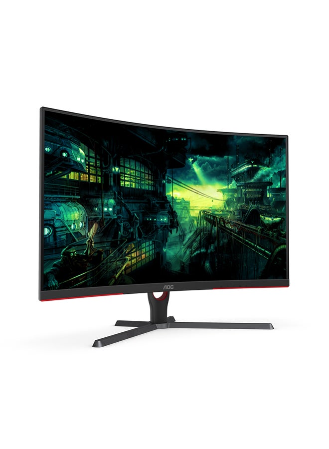 AOC - C32G3E 31.5-Inch (VA / 1000R) Curved Gaming Monitor, 1920 × 1080 (FHD), HDR Visual, 165Hz, 1ms, HDMI 1.4 x 2, DisplayPort 1.2 x 1, FreeSync Premium tear-free immersion Black & Red - Image 1
