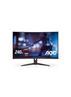 AOC 31.5" Inch C32G2ZE Curved Gaming Monitor Full HD 1920x1080, HDR Mode, VA Panel Type, 240Hz Refresh Rate, 0.5ms Response Time, AMD FreeSync Premium Technology | Black & Red  - Image 2